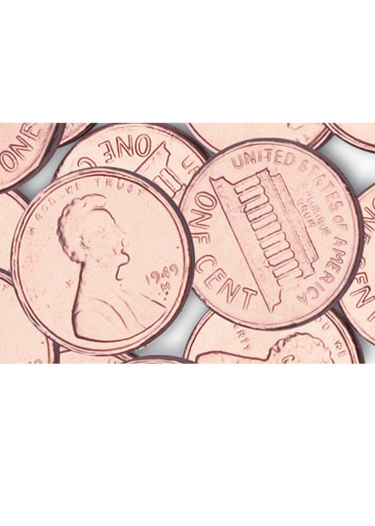 Foil Wrapped Solid Chocolate Copper Pennies