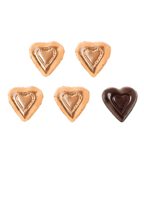 Foil Hearts - Milk, Dark, and 72% Dark Chocolate
