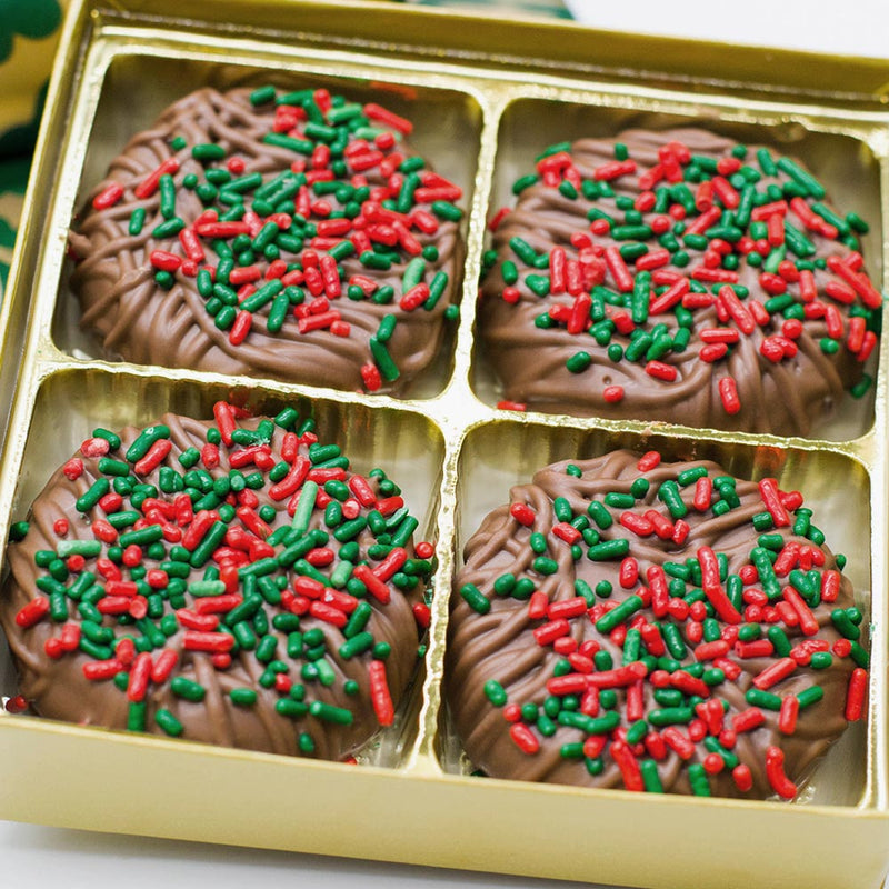 4 Piece Milk Chocolate Covered Oreos with Holiday Sprinkles