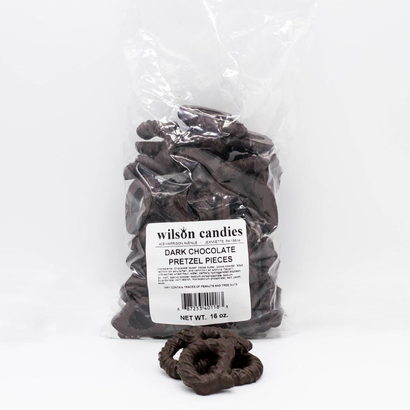 Dark Chocolate Covered Broken Pretzel Pieces