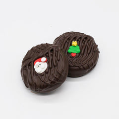 Wilson Candy 4 Piece Dark Chocolate Covered Oreos with Holiday Sugar Decal